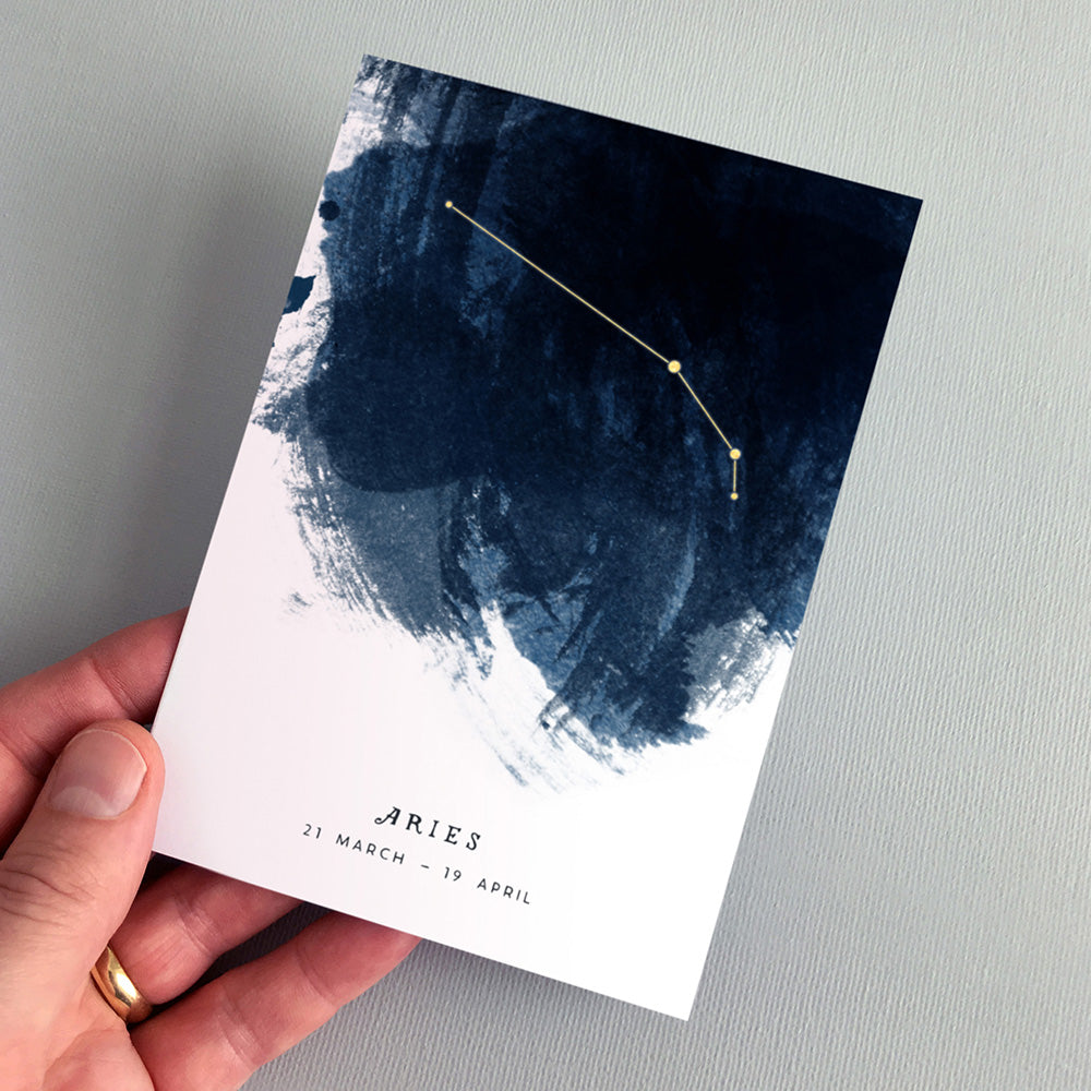 Aries Constellation Greeting Card by Dig The Earth