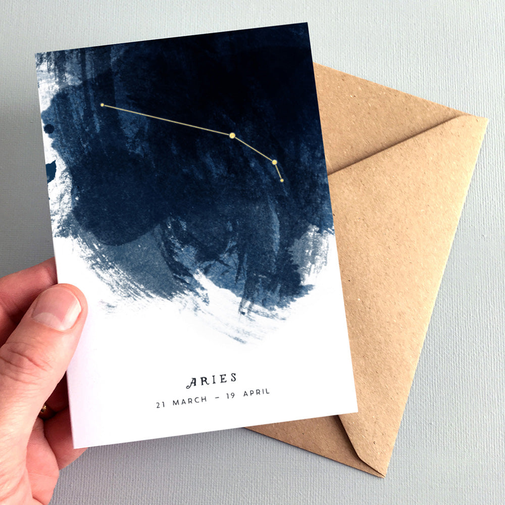 Aries Constellation Greeting Card by Dig The Earth