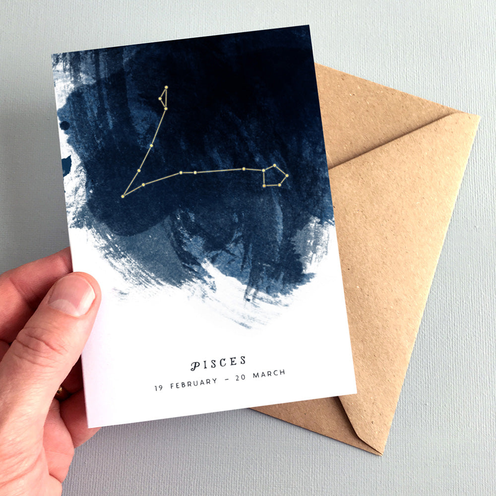 Pisces Constellation Greeting Card by Dig The Earth