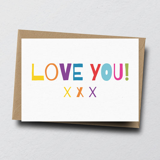Love You Greeting Card by Dig The Earth