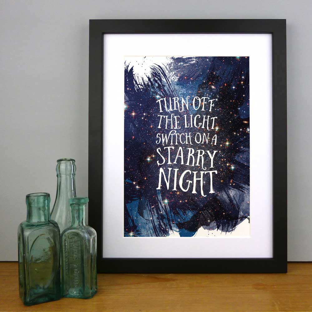 Switch On A Starry Night Print by Dig The Earth
