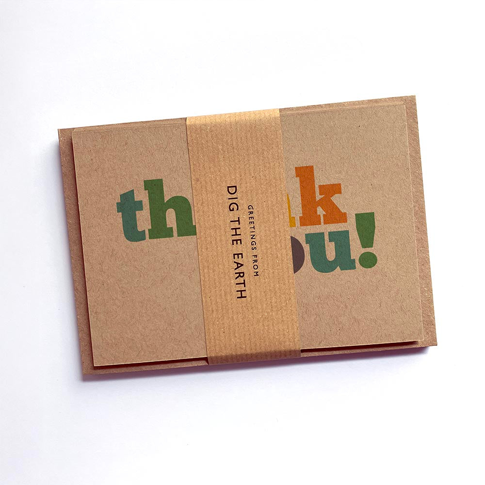 Thank You Colourful Postcard Note Cards by Dig The Earth