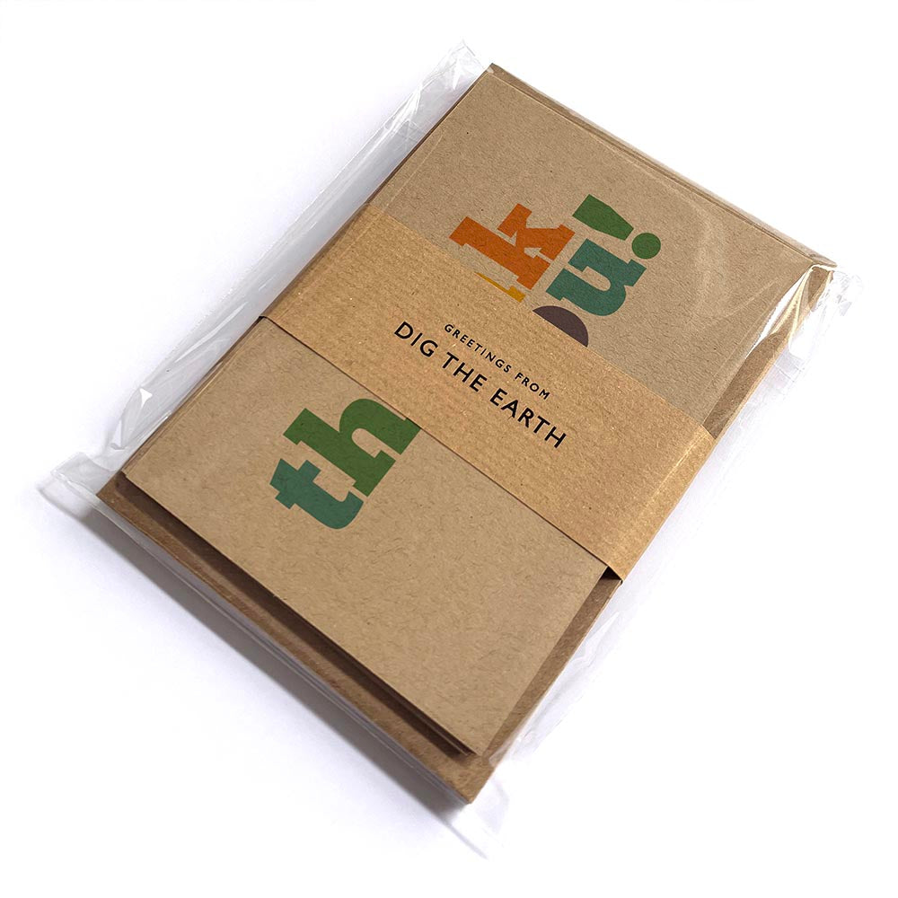 Thank You Colourful Postcard Note Cards by Dig The Earth