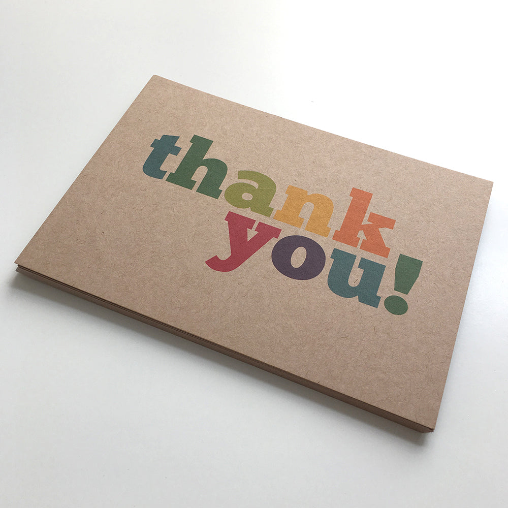 Thank You Colourful Postcard Note Cards by Dig The Earth