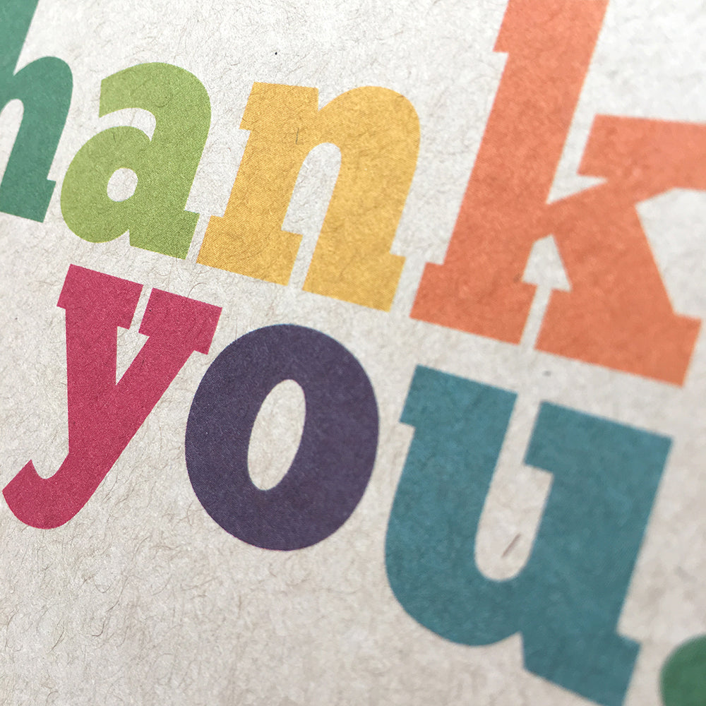 Thank You Colourful Postcard Note Cards by Dig The Earth
