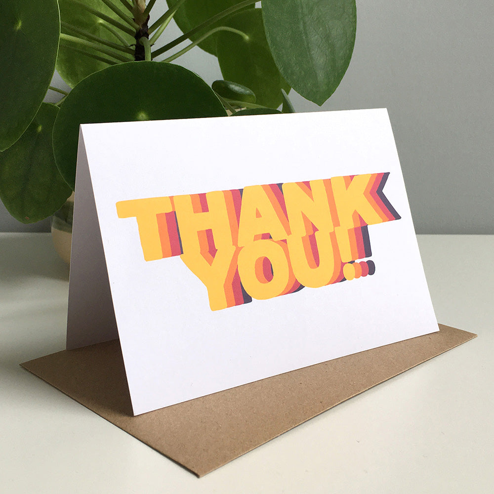Thank You Colourful Repeat Greeting Card by Dig The Earth