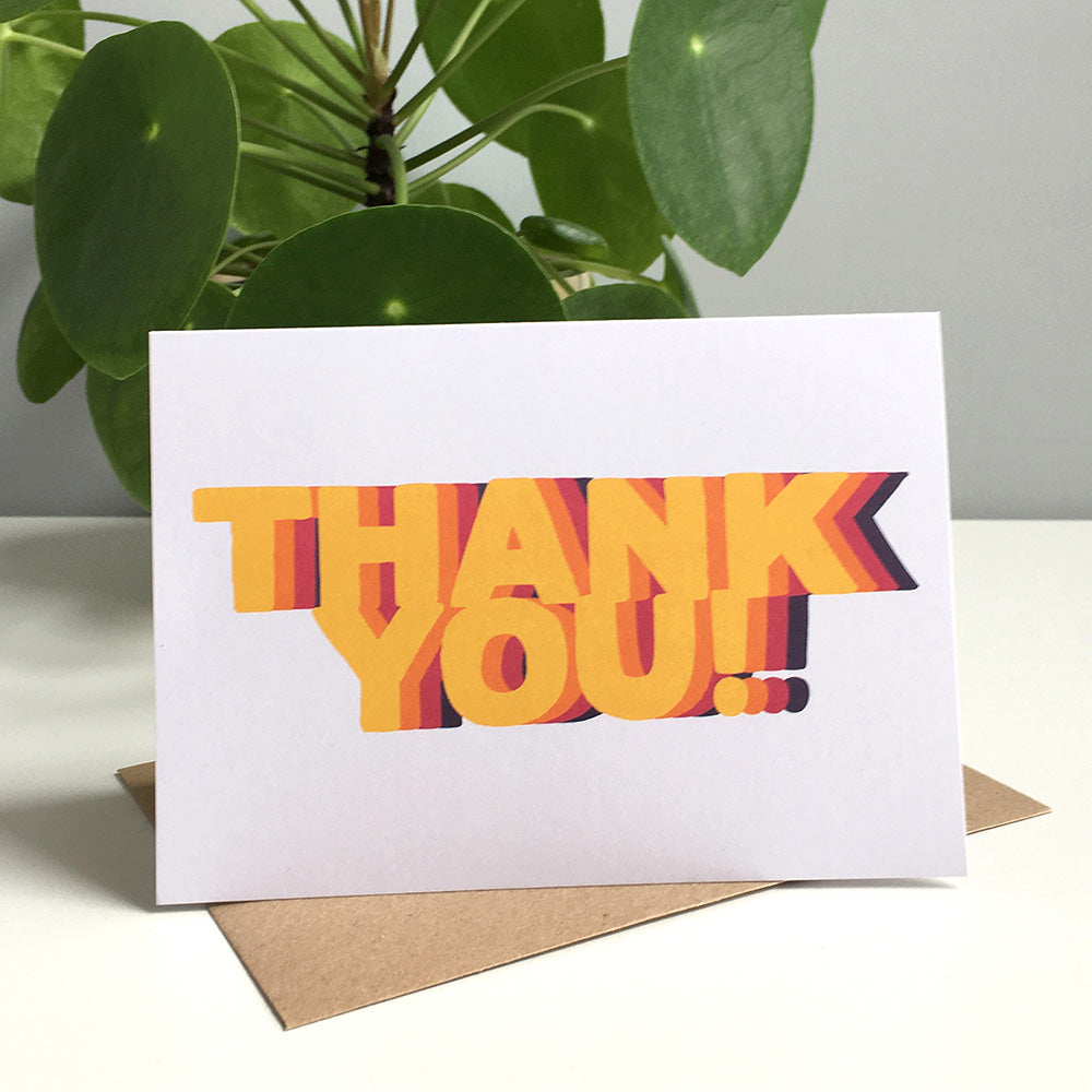 Thank You Colourful Repeat Greeting Card by Dig The Earth