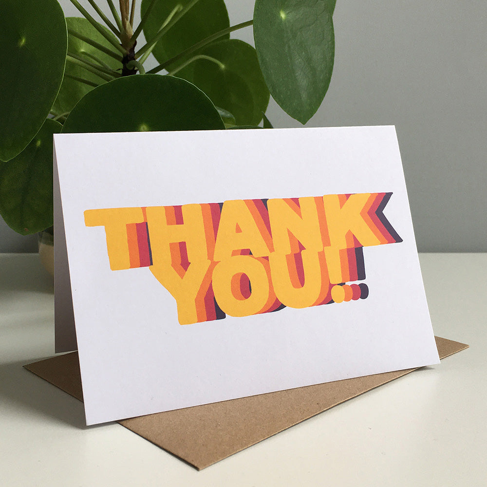 Thank You Colourful Repeat Greeting Card by Dig The Earth