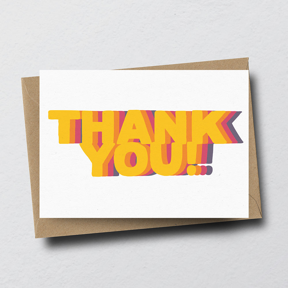 Thank You Colourful Repeat Greeting Card by Dig The Earth