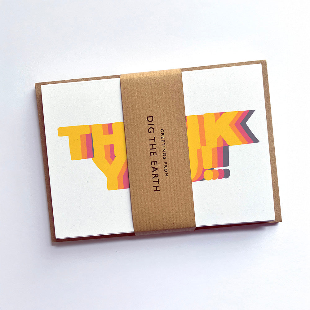 Thank You Colourful Repeat Greeting Card by Dig The Earth