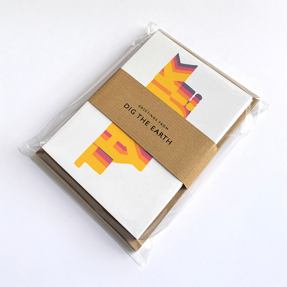 Thank You Colourful Repeat Greeting Card by Dig The Earth