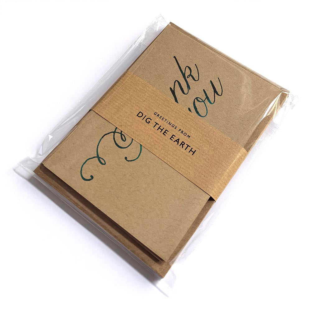 Thank You Script Postcard Note Cards by Dig The Earth