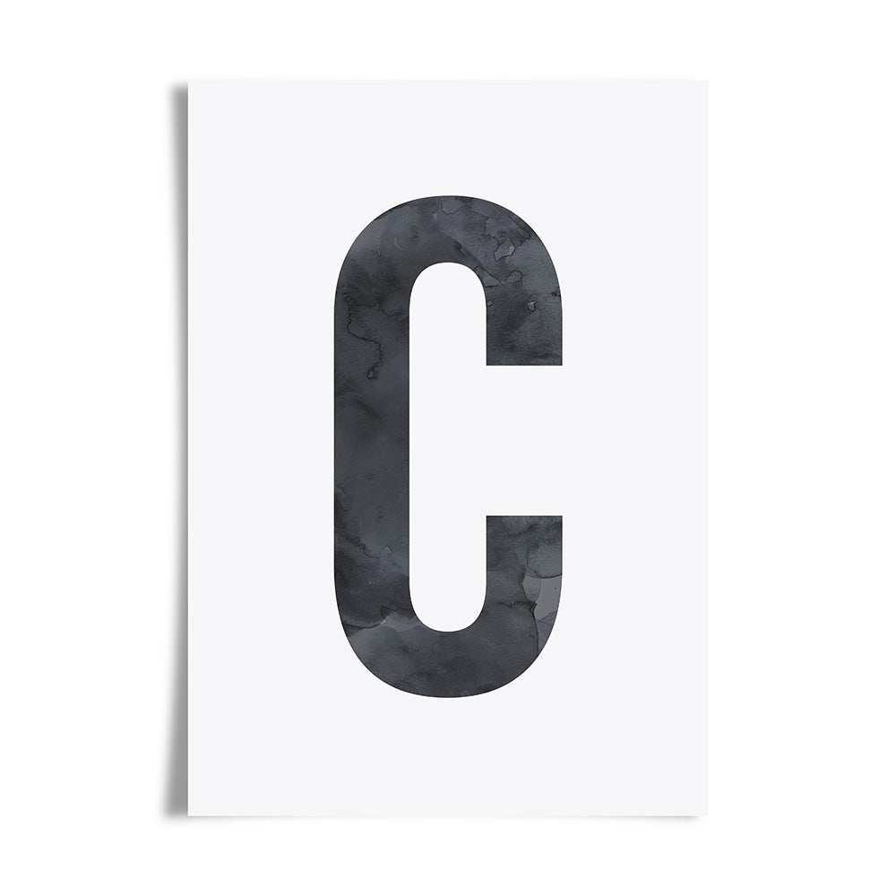 Watercolour Alphabet Initial Art Print by Dig The Earth