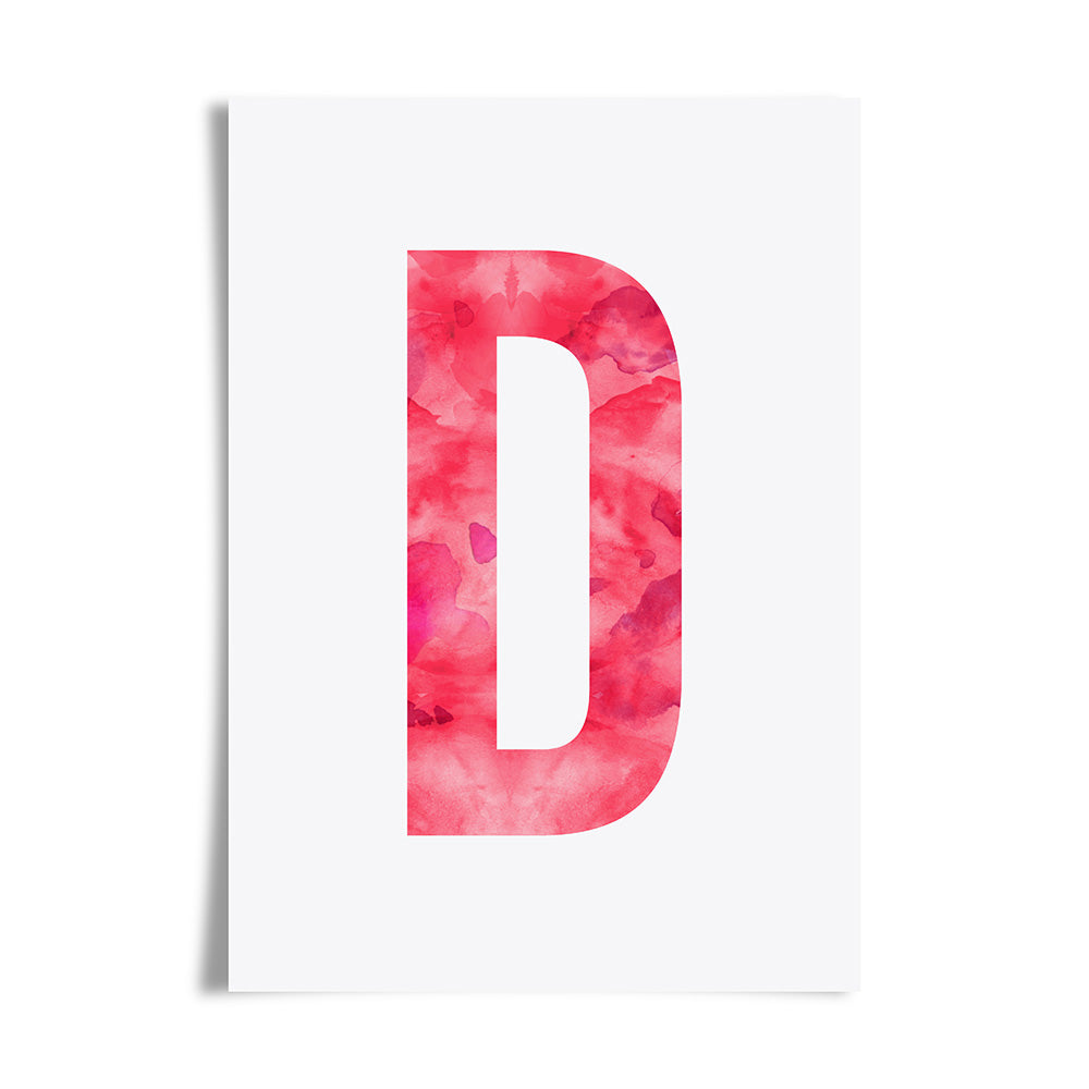 Watercolour Alphabet Initial Art Print by Dig The Earth