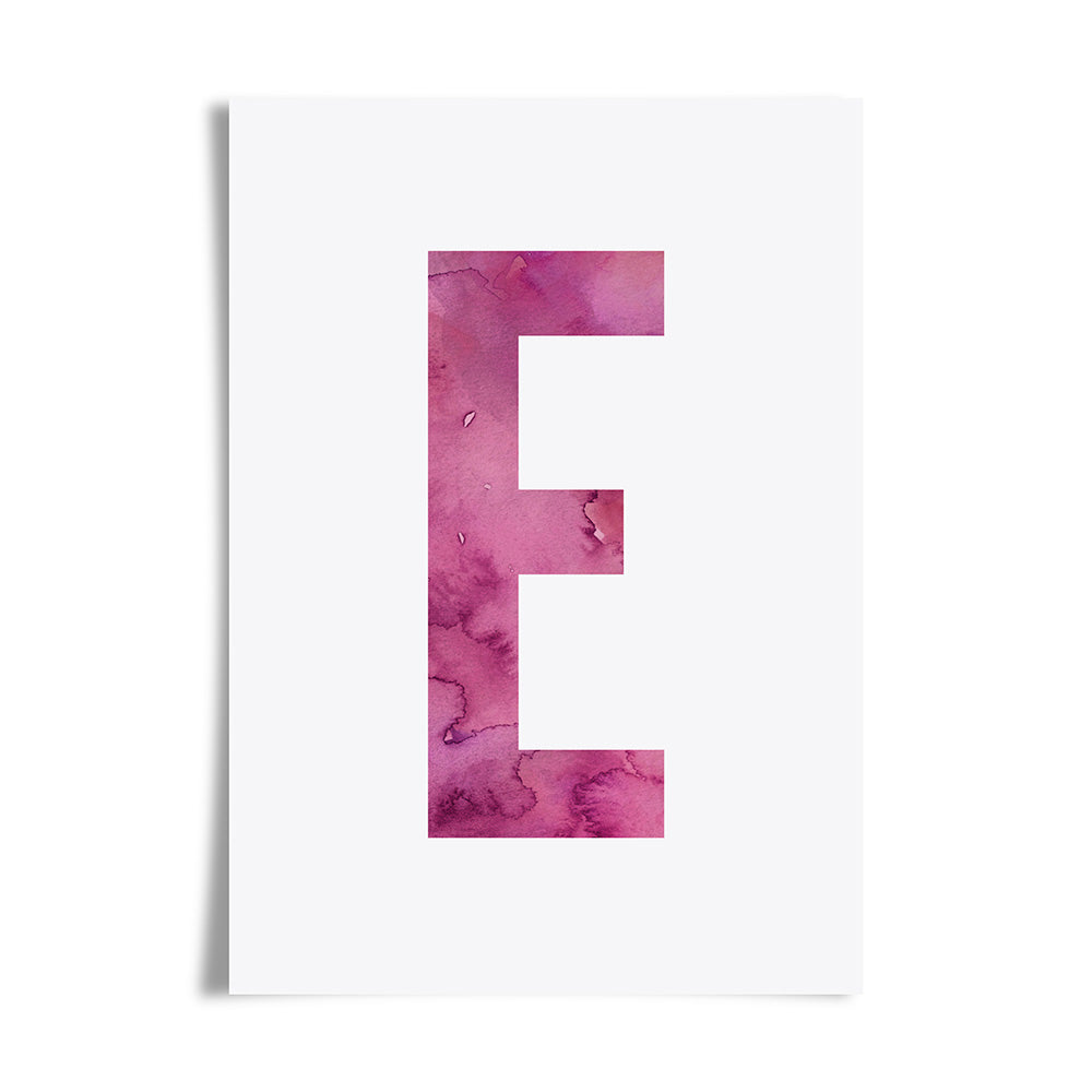 Watercolour Alphabet Initial Art Print by Dig The Earth