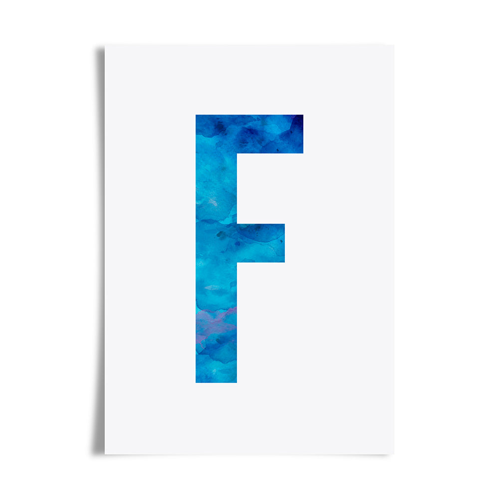 Watercolour Alphabet Initial Art Print by Dig The Earth
