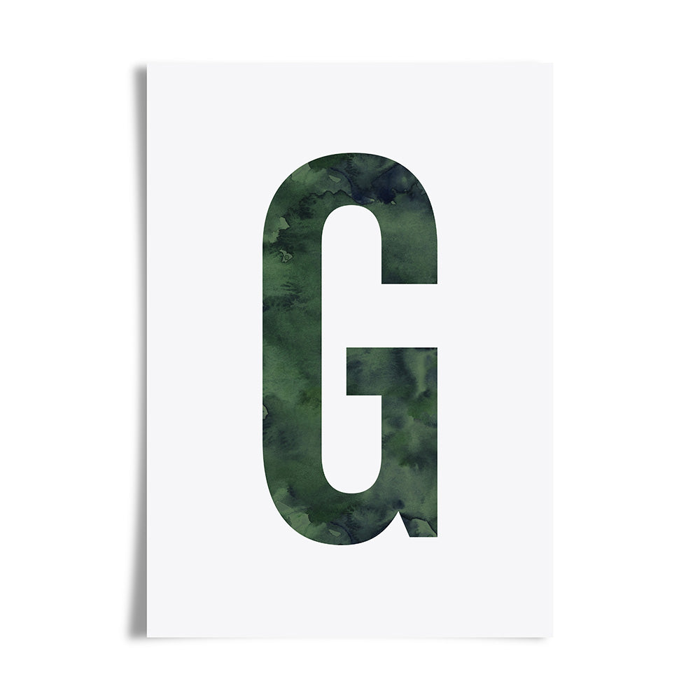 Watercolour Alphabet Initial Art Print by Dig The Earth