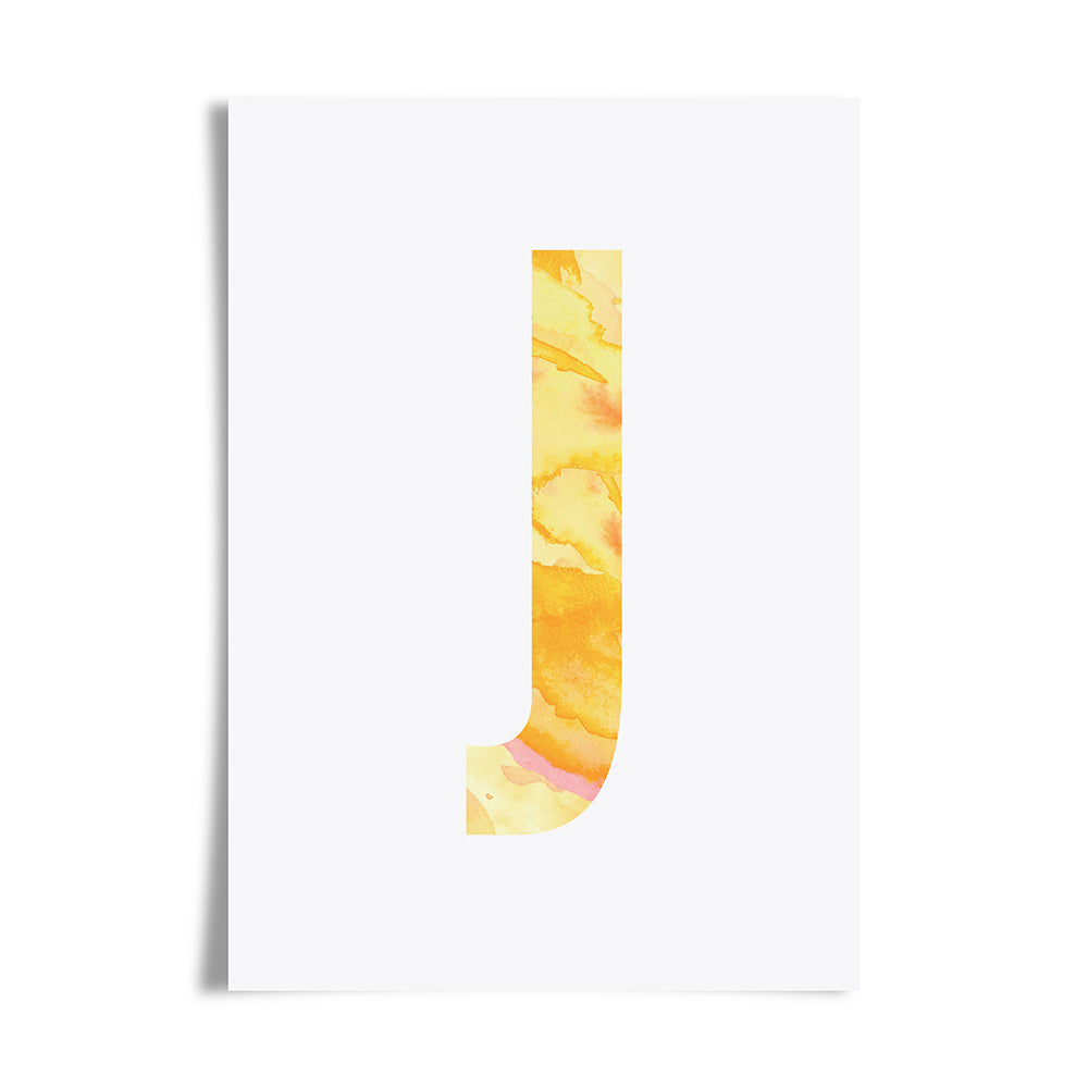 Watercolour Alphabet Initial Art Print by Dig The Earth