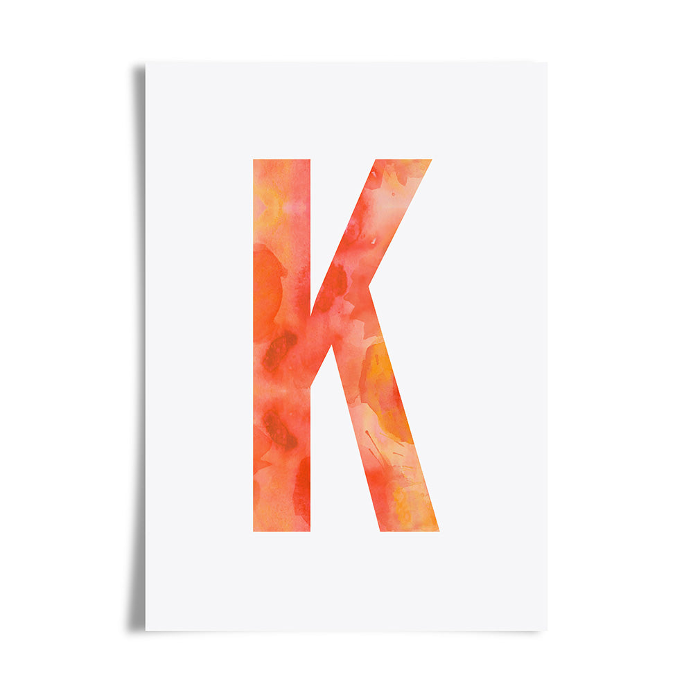 Watercolour Alphabet Initial Art Print by Dig The Earth
