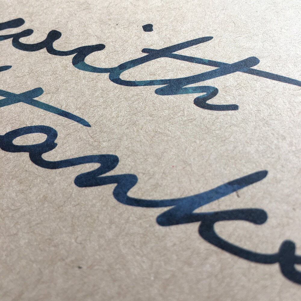 With Thanks x 12 Inky Script Postcard Note Cards