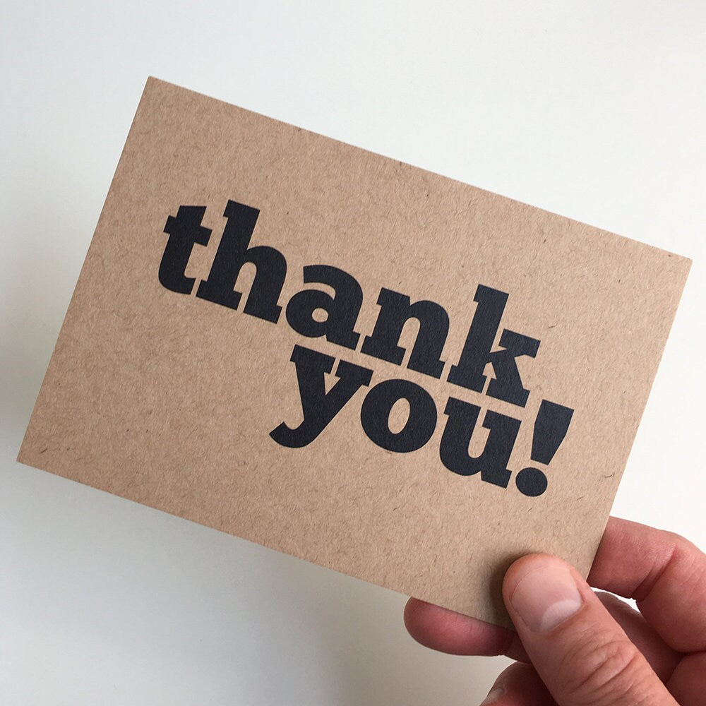 Thank You x 12 Mono Postcard Note Cards