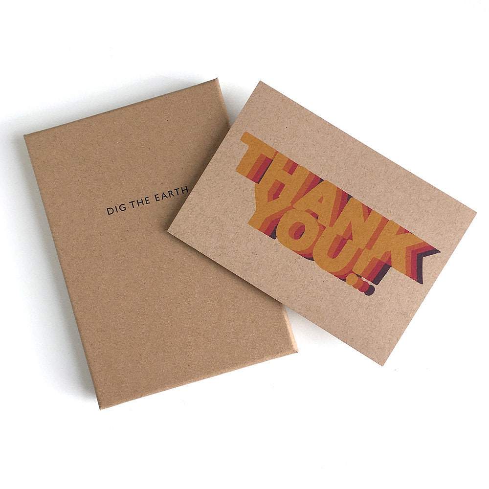 Thank You x 12 Colourful Repeat Postcard Note Cards
