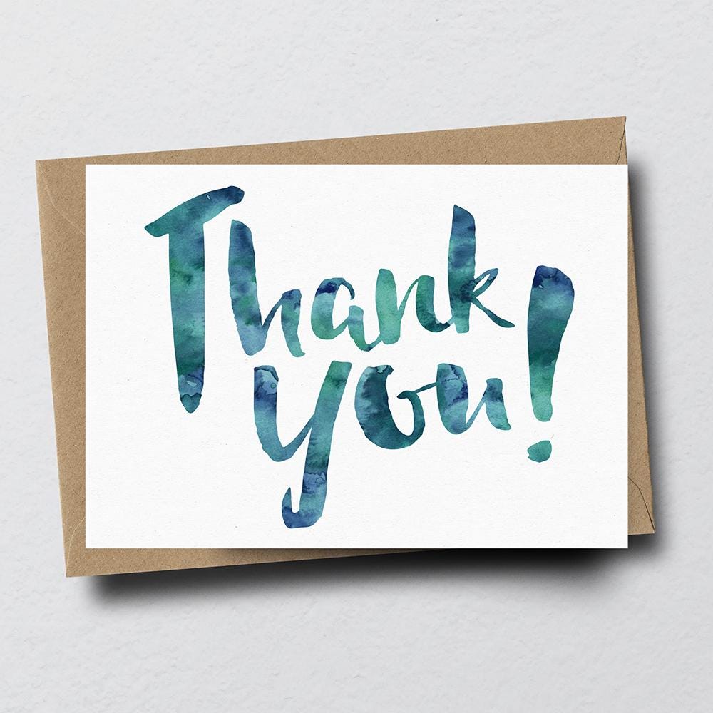 Inky Thank You Greeting Card