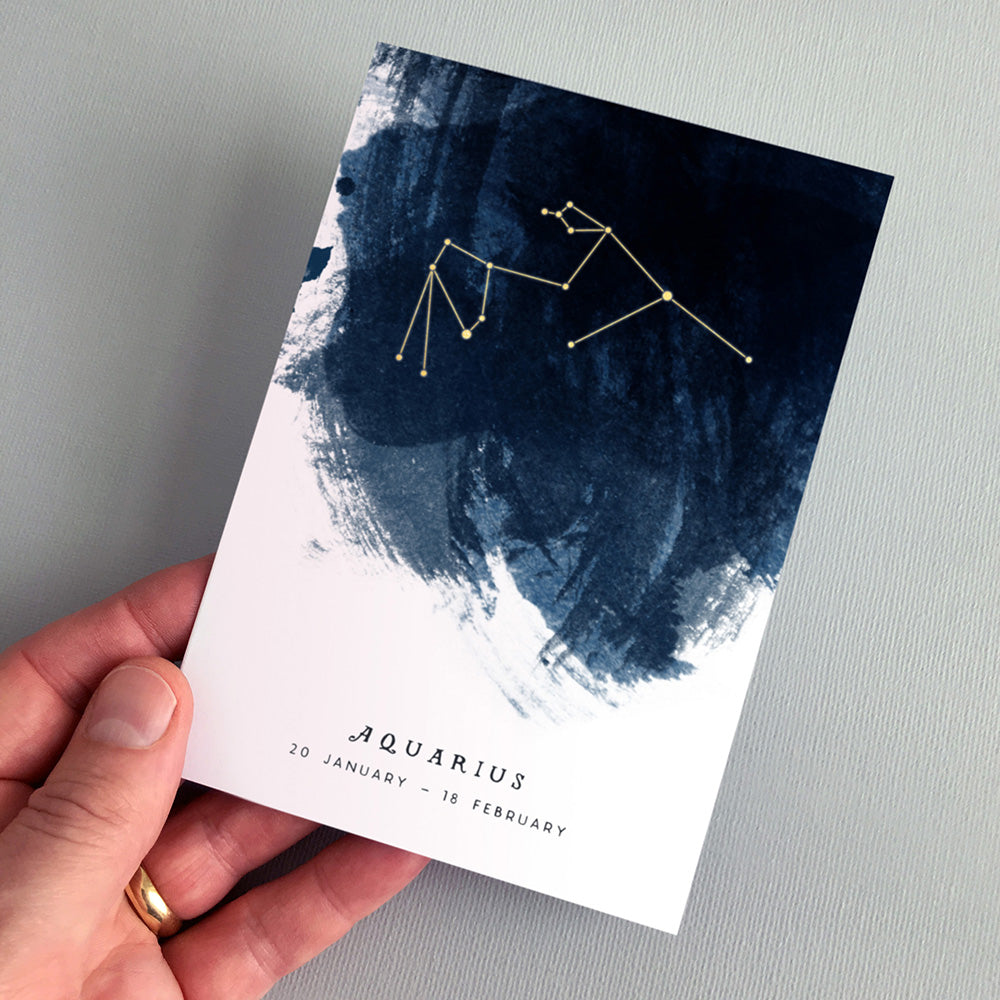 Aquarius Constellation Greeting Card by Dig The Earth