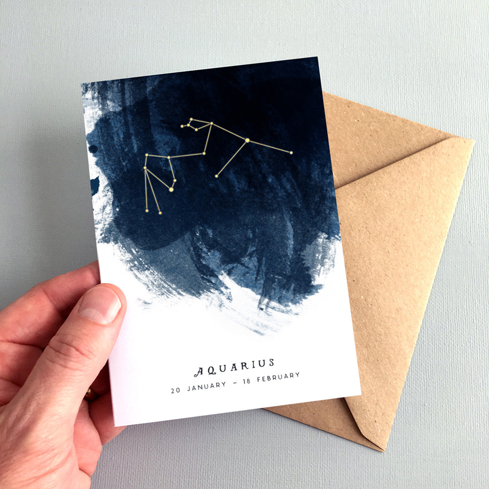Aquarius Constellation Greeting Card by Dig The Earth