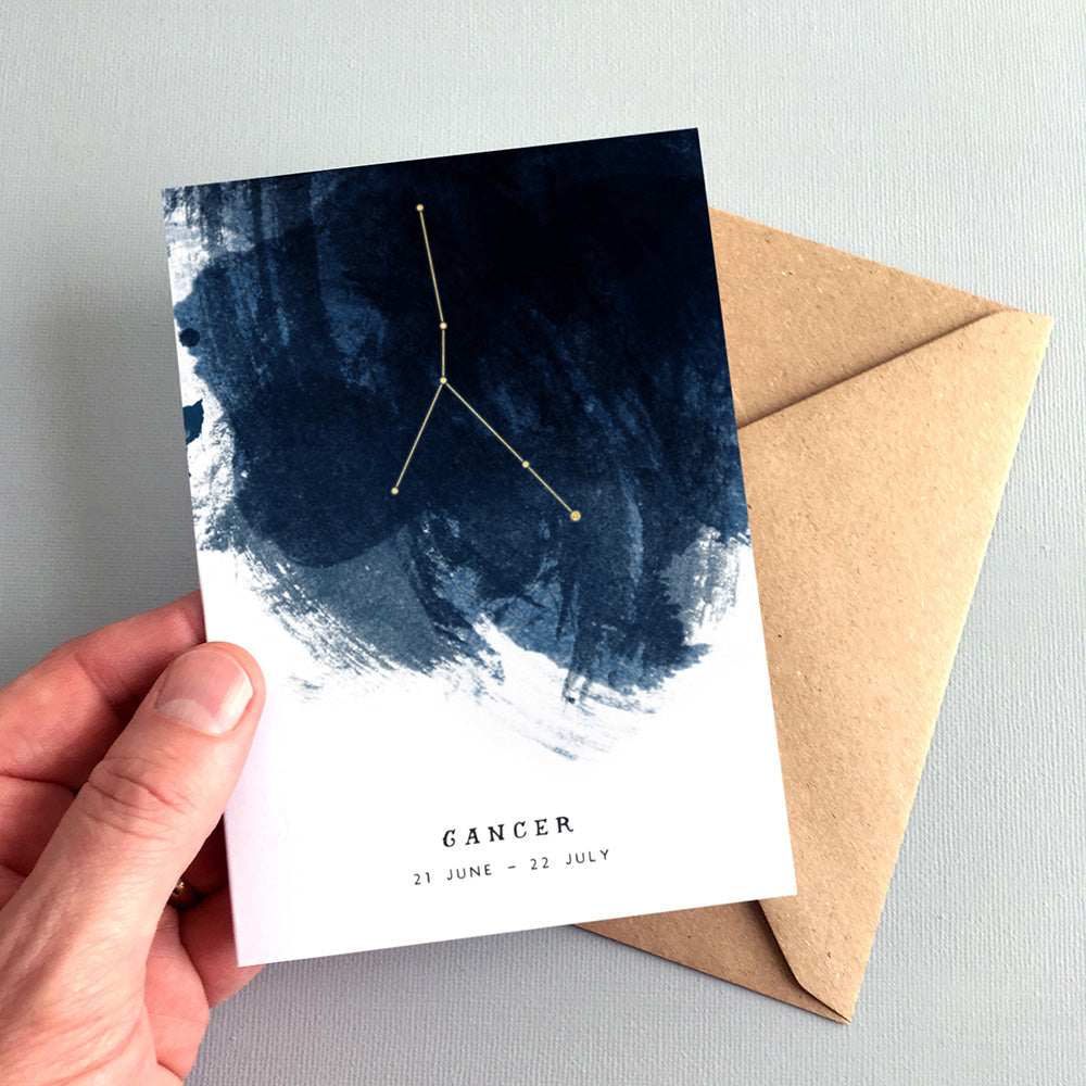 Cancer Constellation Greeting Card by Dig The Earth