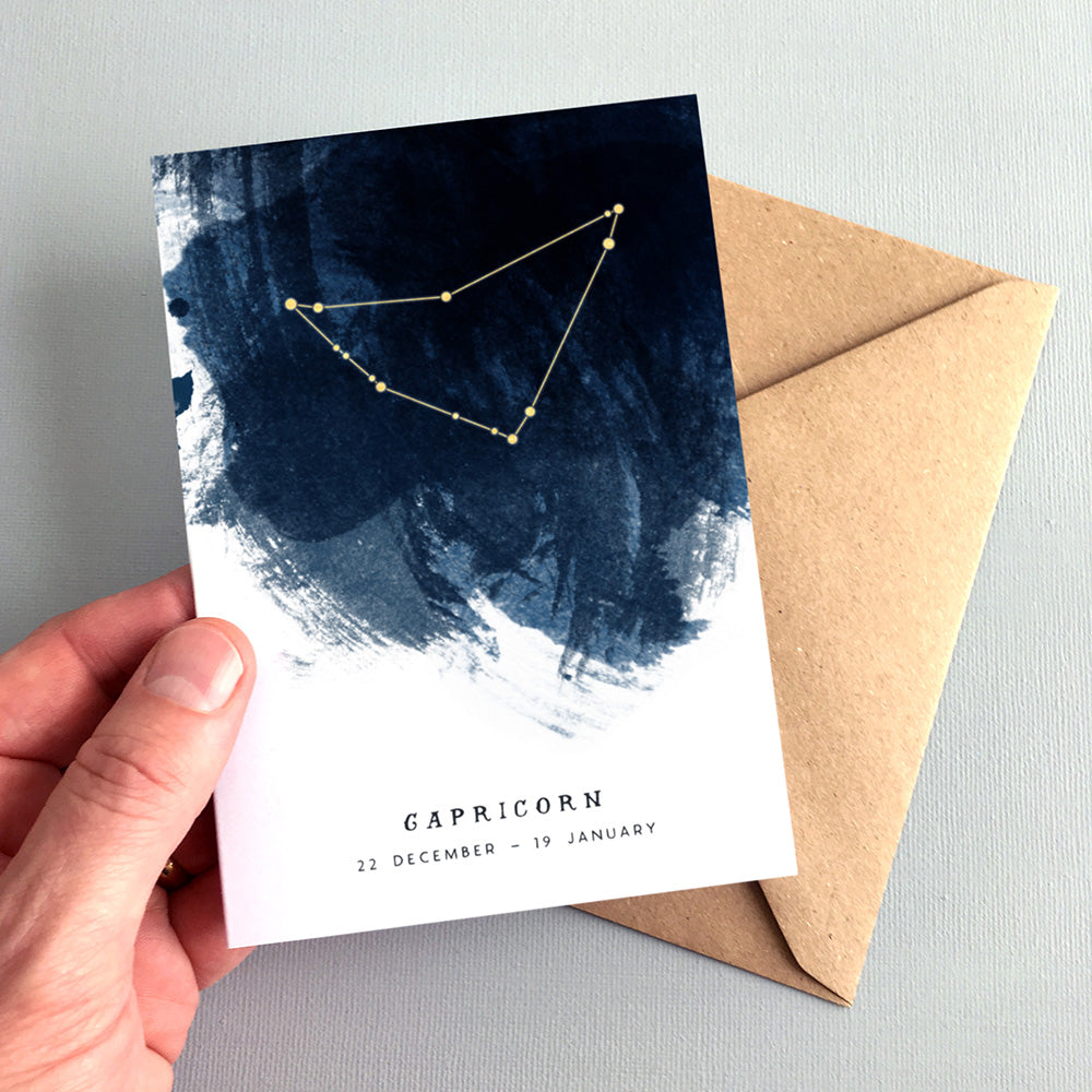 Capricorn Constellation Greeting Card by Dig The Earth