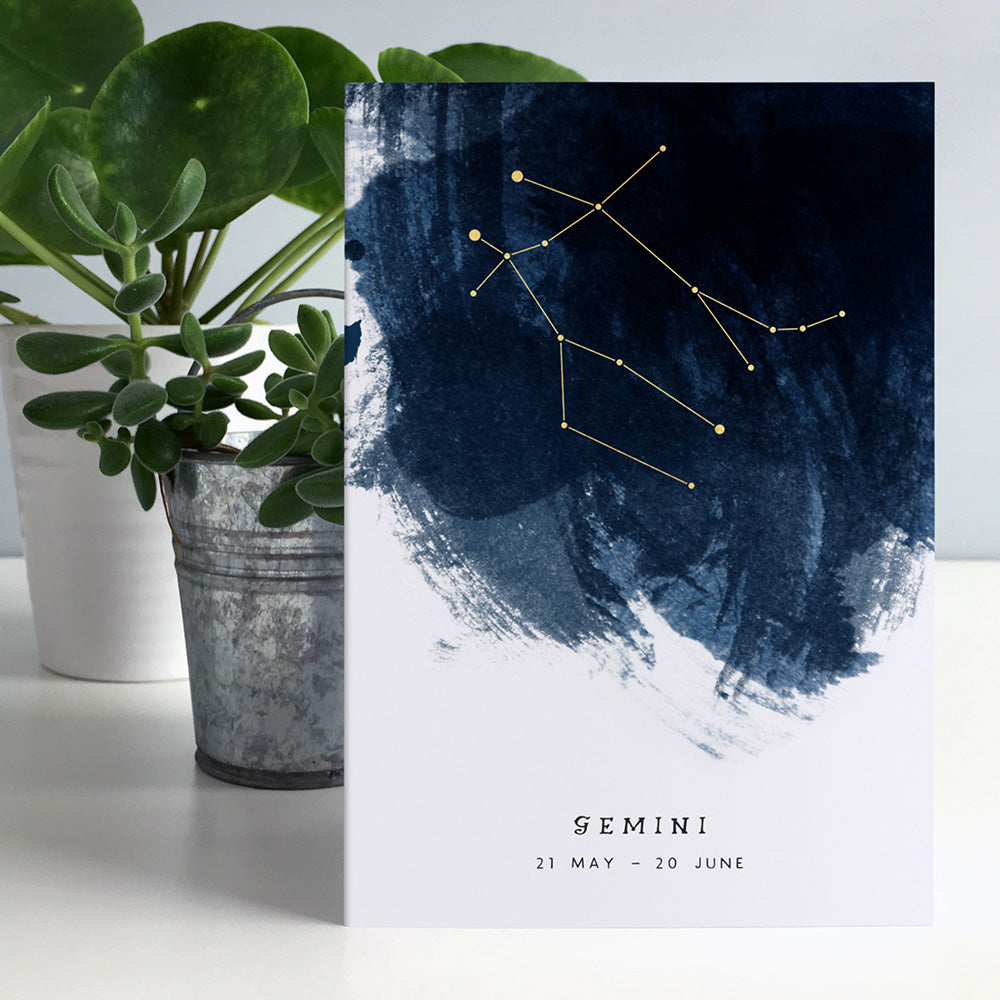 Gemini Constellation Greeting Card by Dig The Earth