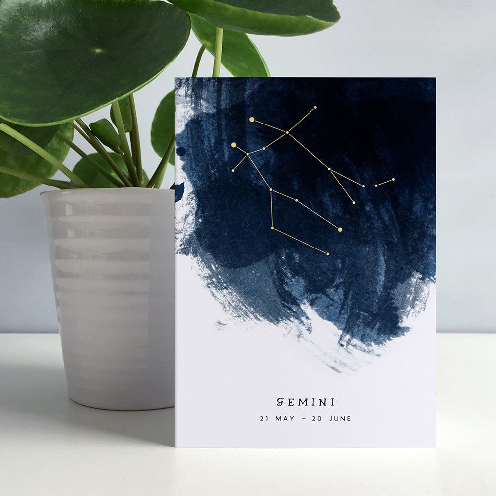 Gemini Constellation Greeting Card by Dig The Earth