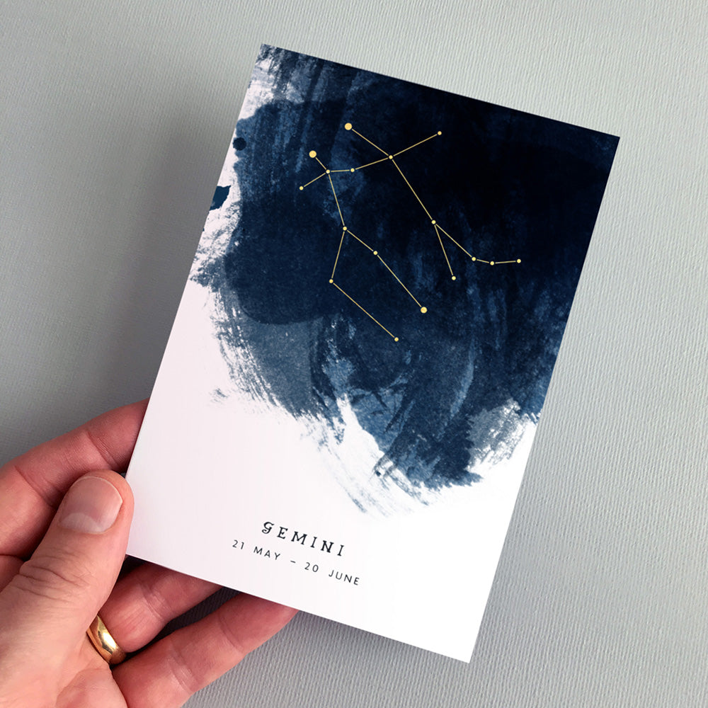Gemini Constellation Greeting Card by Dig The Earth