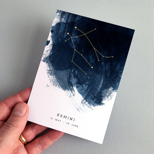 Gemini Constellation Greeting Card by Dig The Earth