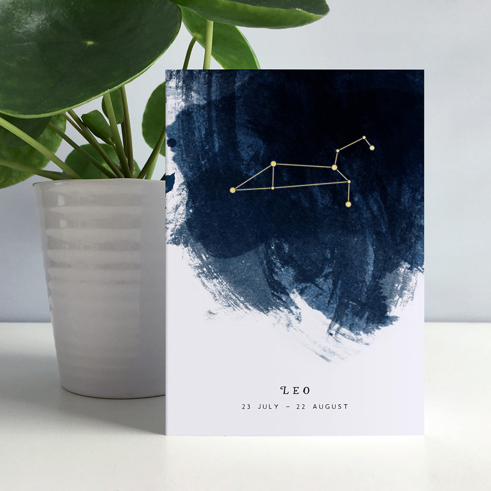 Leo Constellation Greeting Card by Dig The Earth