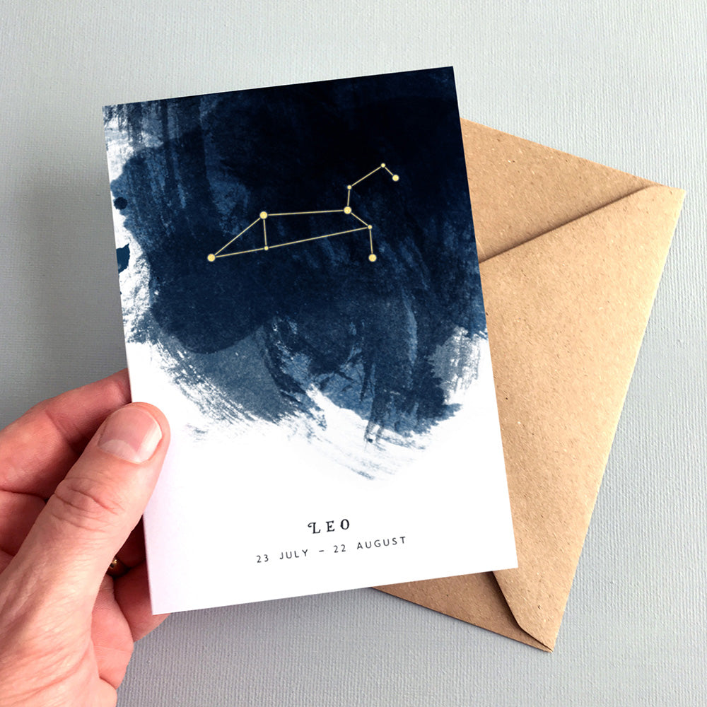 Leo Constellation Greeting Card by Dig The Earth