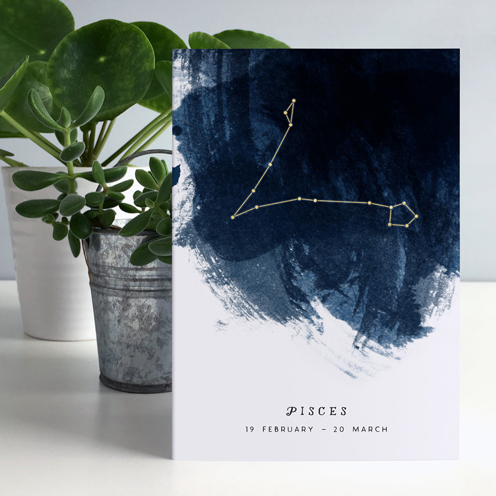 Pisces Constellation Greeting Card by Dig The Earth
