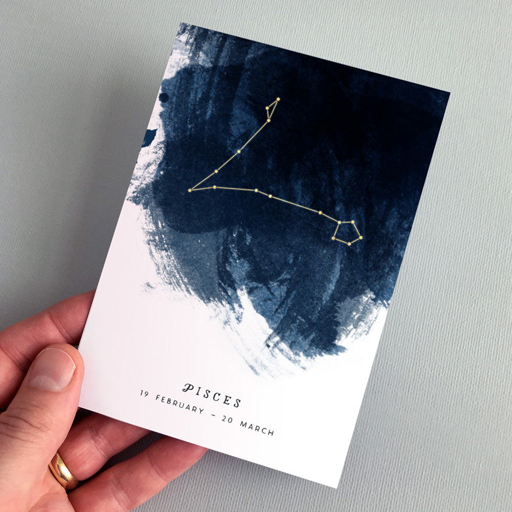 Pisces Constellation Greeting Card by Dig The Earth