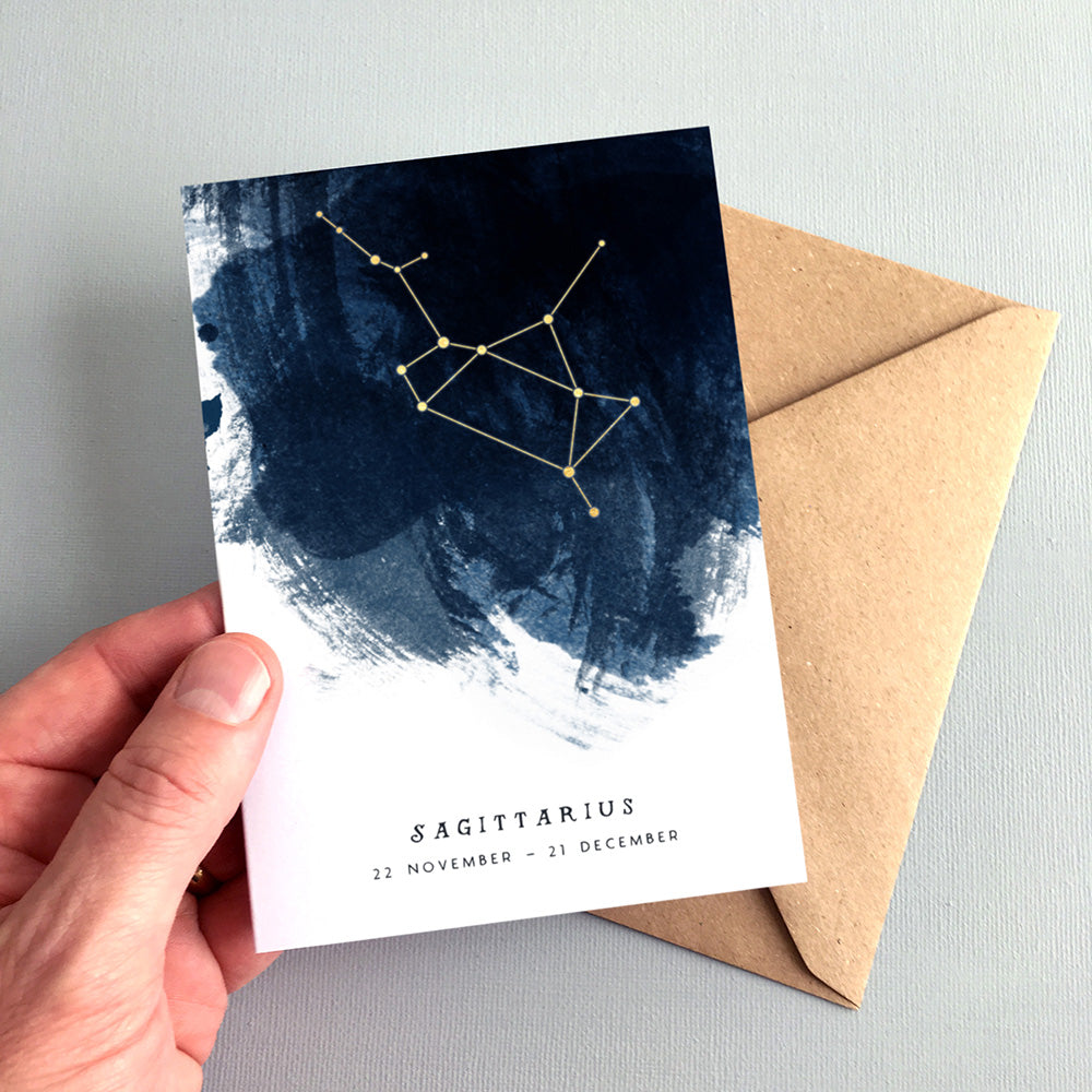 Sagittarius Constellation Greeting Card by Dig The Earth