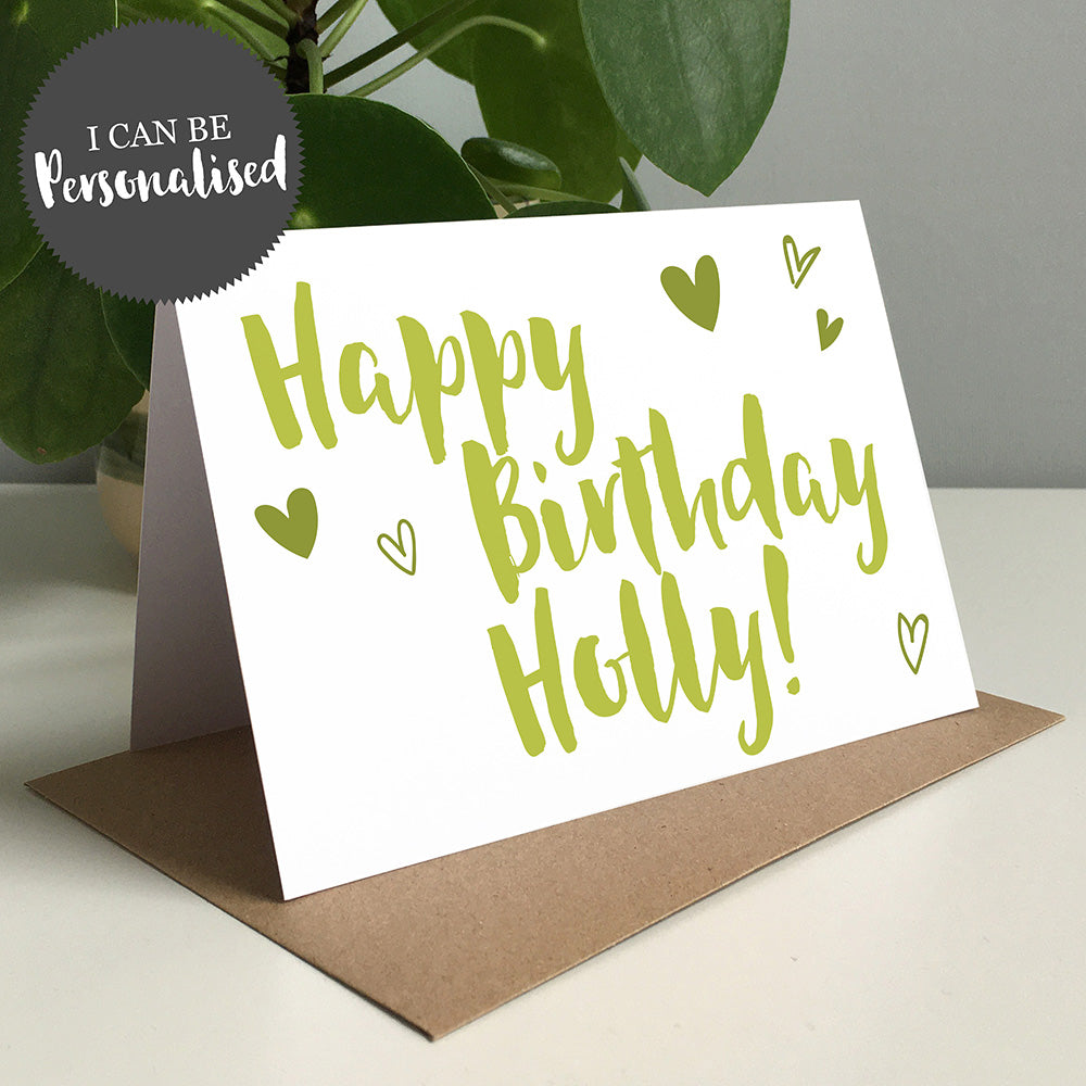 Happy Birthday Personalised Greeting Card by Dig The Earth
