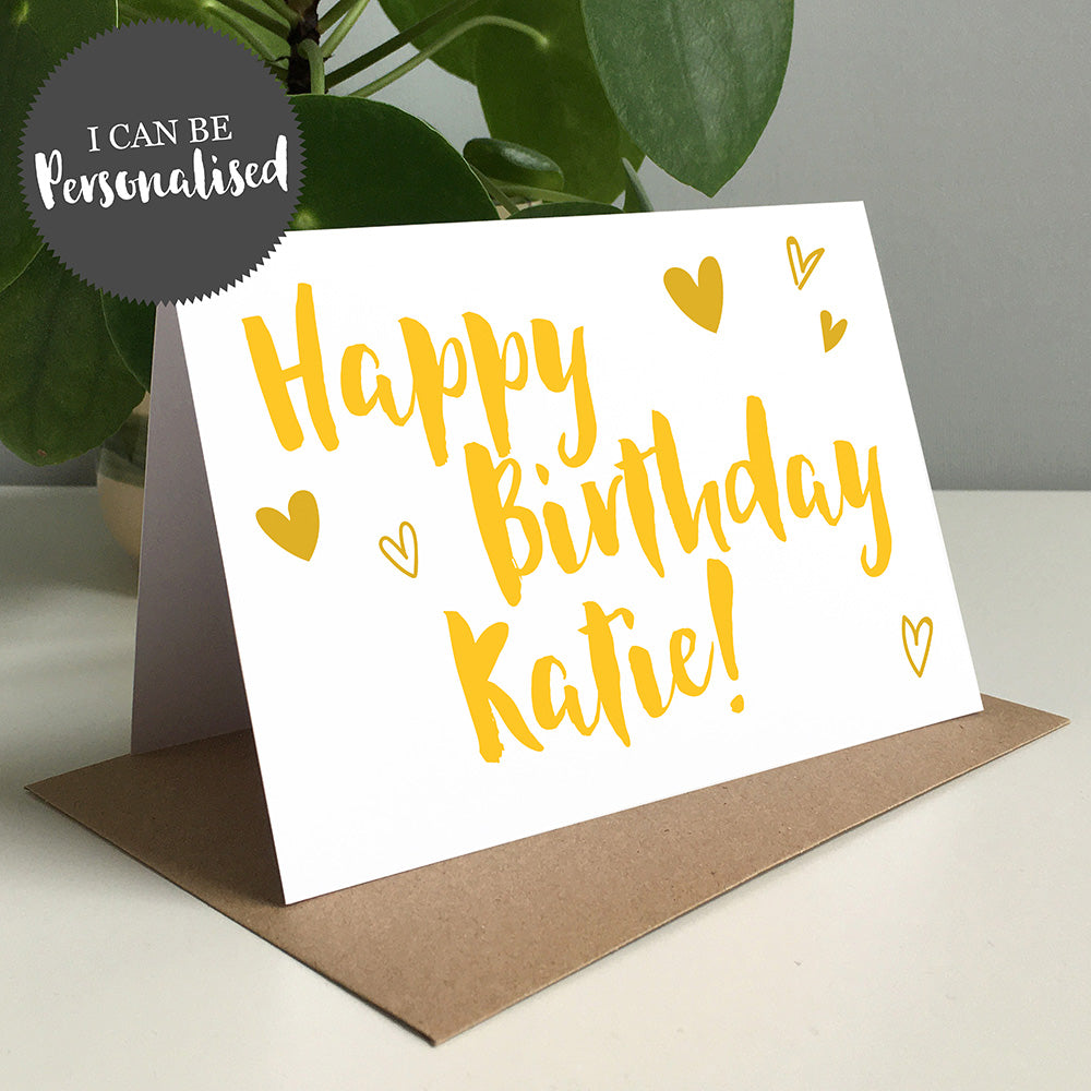Happy Birthday Personalised Greeting Card by Dig The Earth