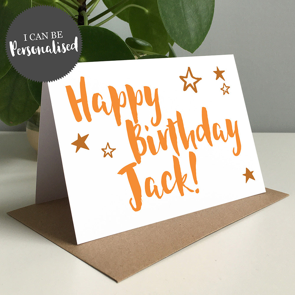 Happy Birthday Personalised Greeting Card by Dig The Earth