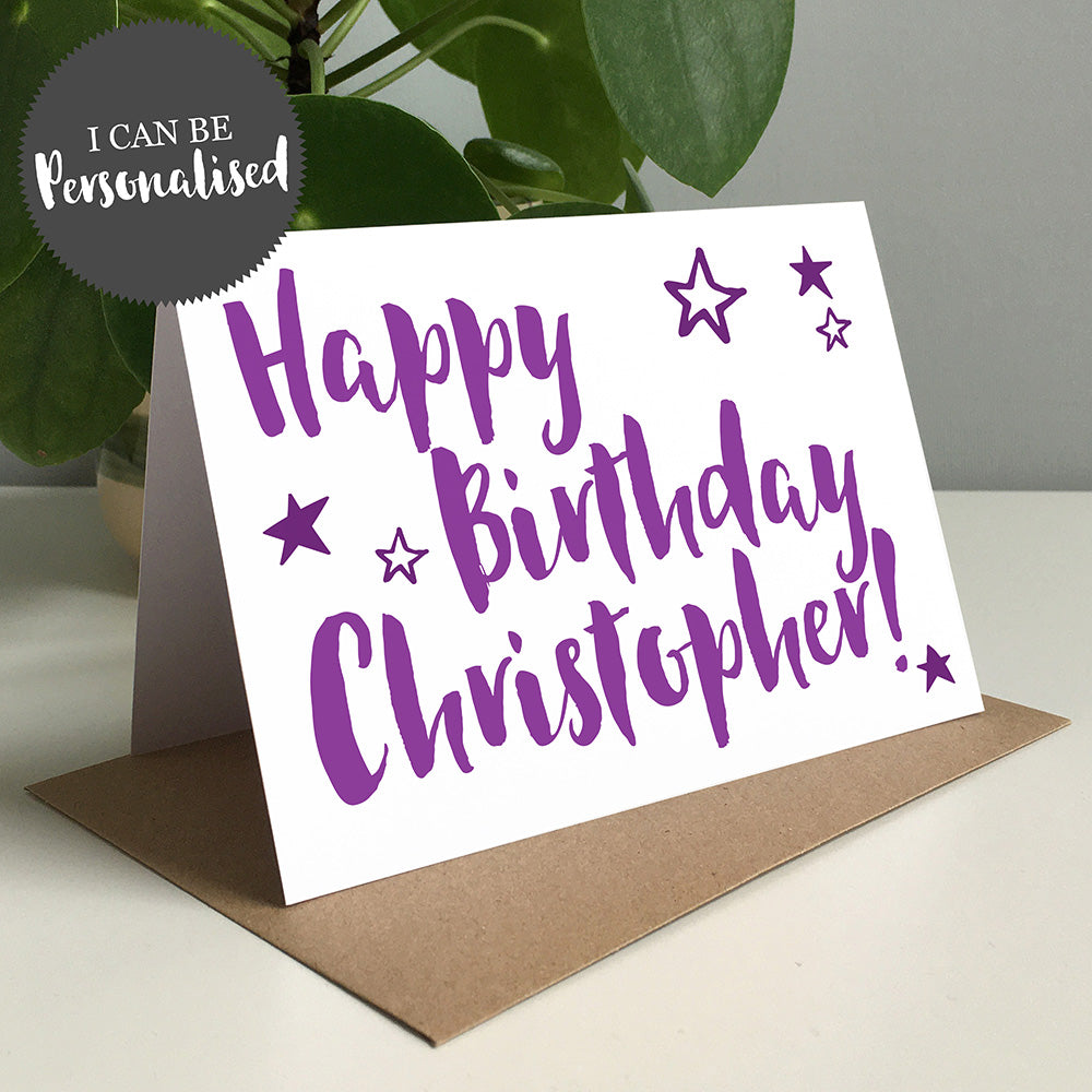 Happy Birthday Personalised Greeting Card by Dig The Earth