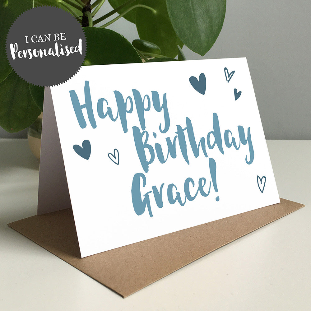 Happy Birthday Personalised Greeting Card by Dig The Earth