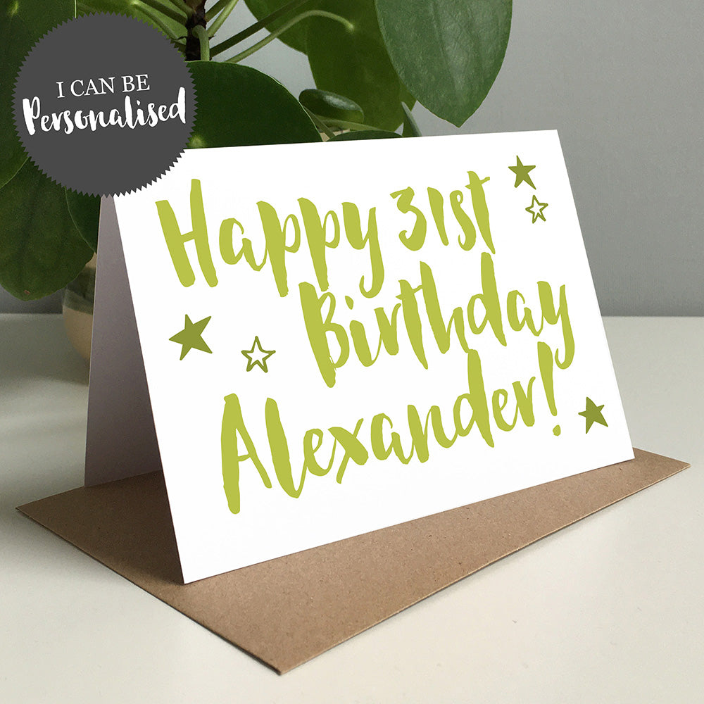 Happy Birthday Personalised Greeting Card by Dig The Earth