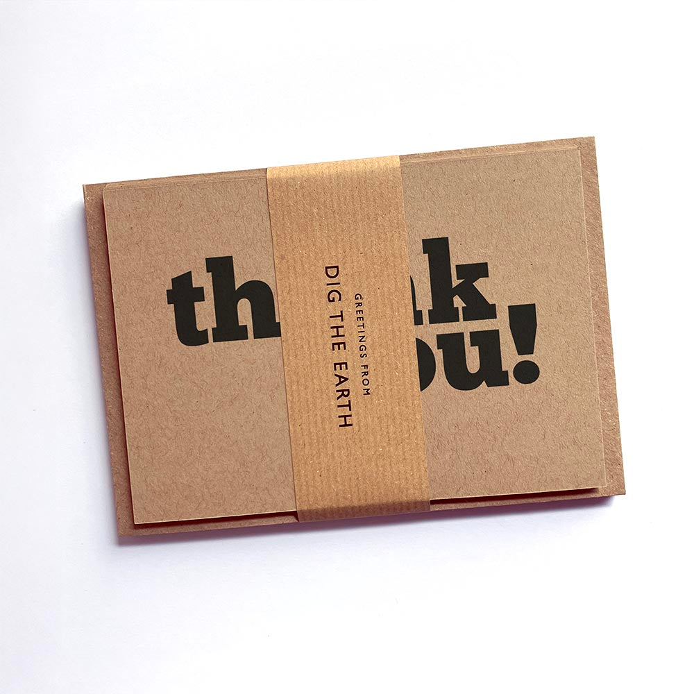Thank You Mono Postcard Note Cards by Dig The Earth