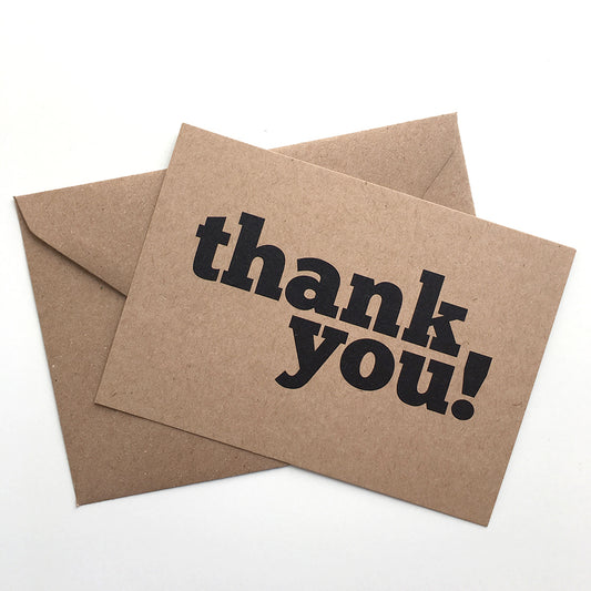 Thank You Mono Postcard Note Cards by Dig The Earth