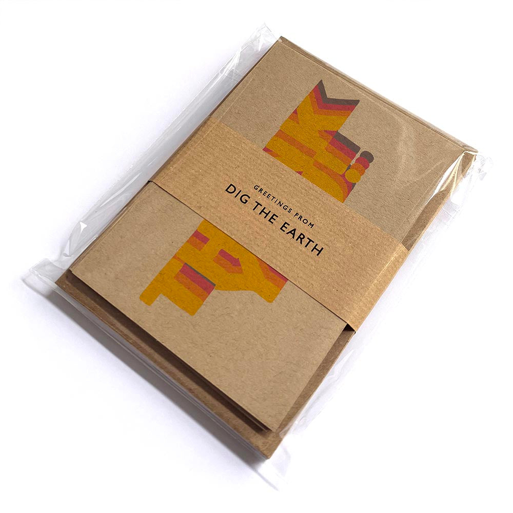 Thank You Colourful Repeat Postcard Note Cards by Dig The Earth