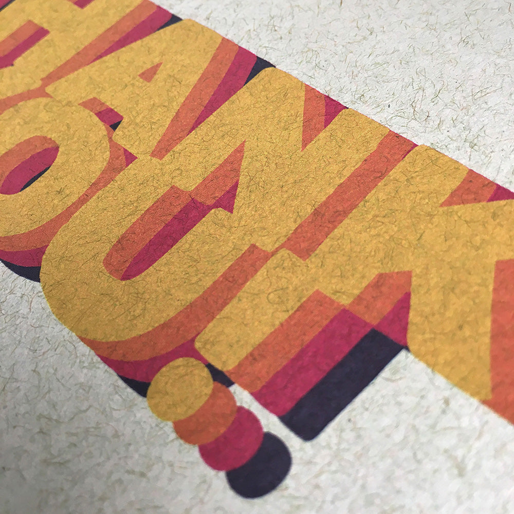 Thank You Colourful Repeat Postcard Note Cards by Dig The Earth